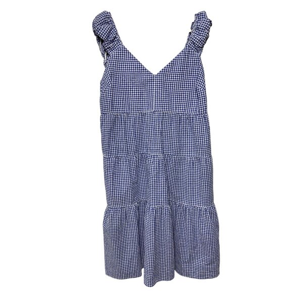 Old Navy Blue & White Gingham Tiered Sundress Size L - Picture 2 of 9